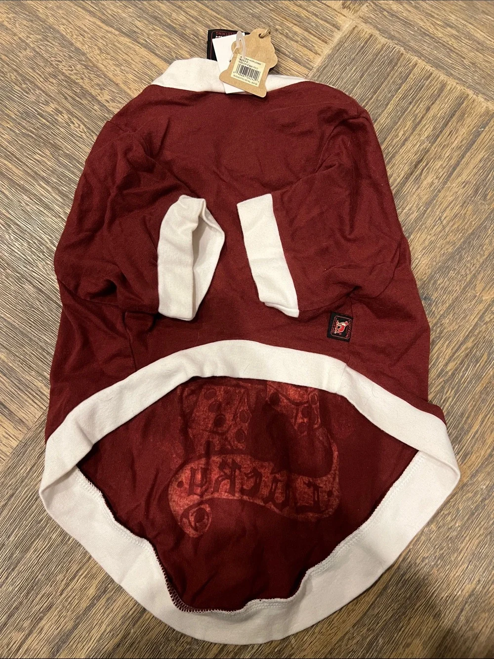 NWT Lucky Hound Maroon Graphic Dog Tee by